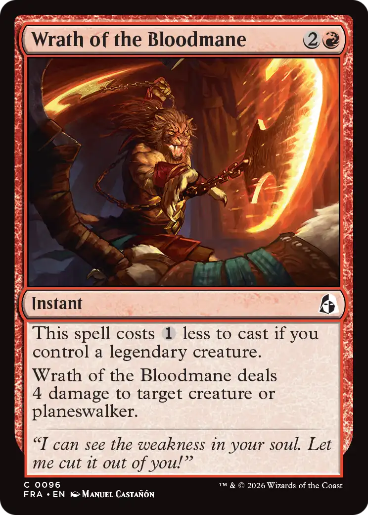 Wrath of the Bloodmane - Common Instant card from Reality Fracture