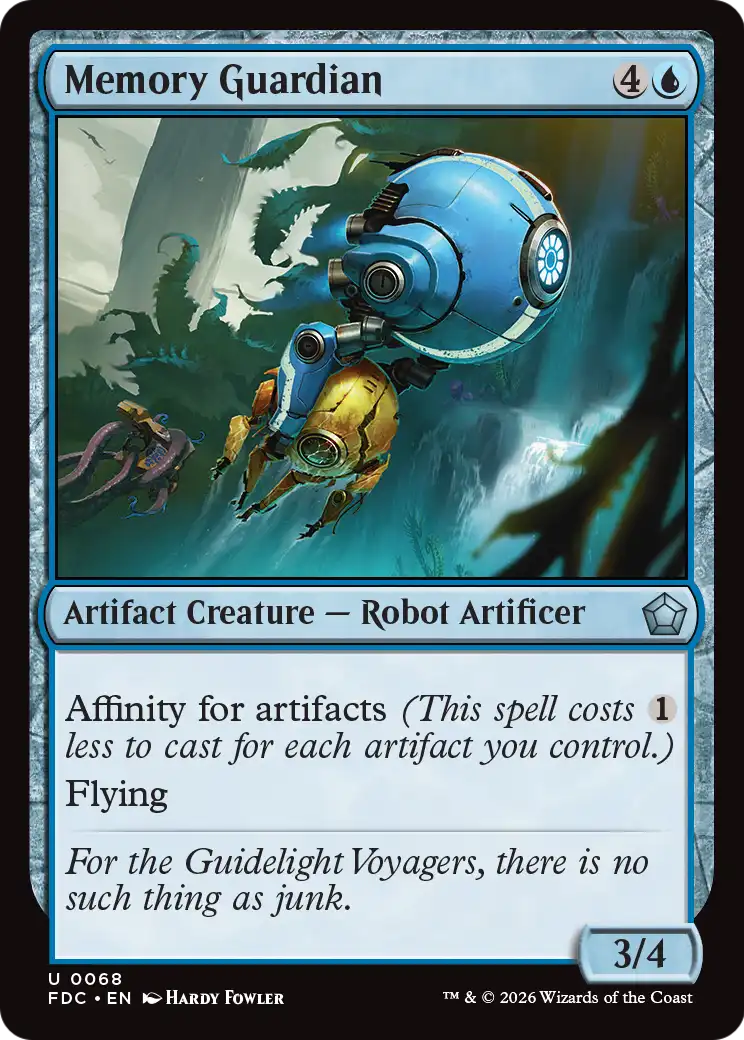 Memory Guardian - Uncommon Artifact Creature — Robot Artificer card from Foundations Commander