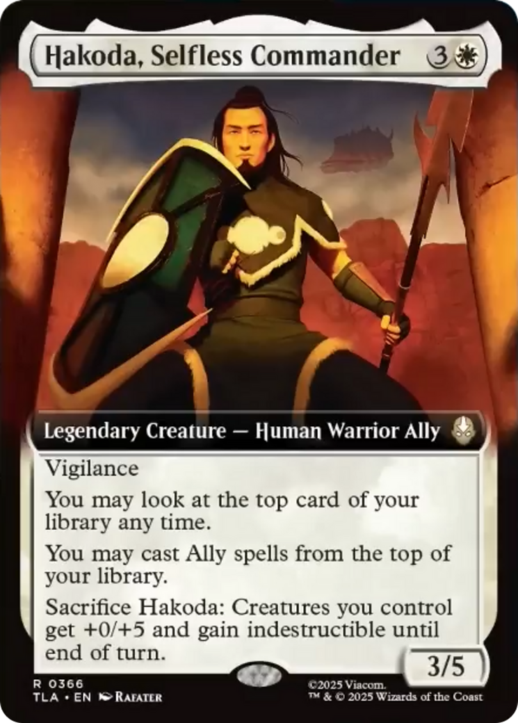 Hakoda, Selfless Commander - Rare Legendary Creature — Human Warrior Ally card from Avatar: The Last Airbender