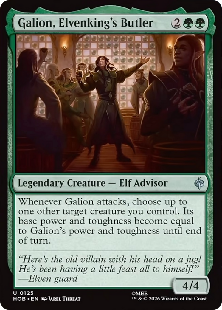 Galion, Elvenking's Butler - Uncommon Legendary Creature — Elf Advisor card from The Hobbit