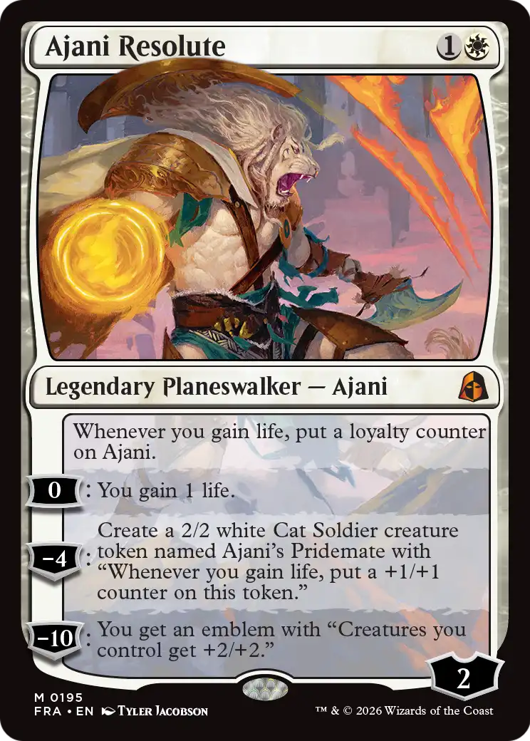 Ajani Resolute - Mythic Legendary Planeswalker — Ajani card from Reality Fracture