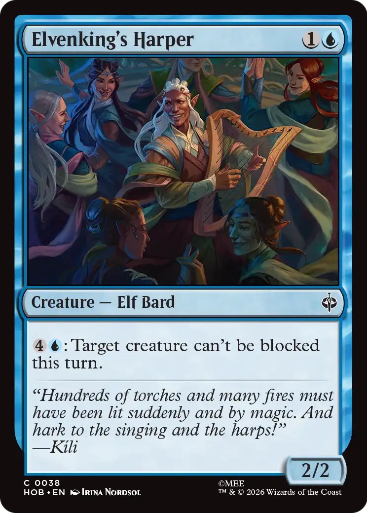 Elvenking's Harper - Common Creature — Elf Bard card from The Hobbit