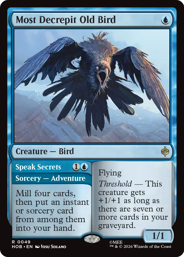 Most Decrepit Old Bird // Speak Secrets - Rare Creature — Bird card from The Hobbit