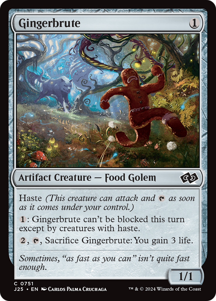 Gingerbrute - Common Artifact Creature — Food Golem card from Foundations Jumpstart