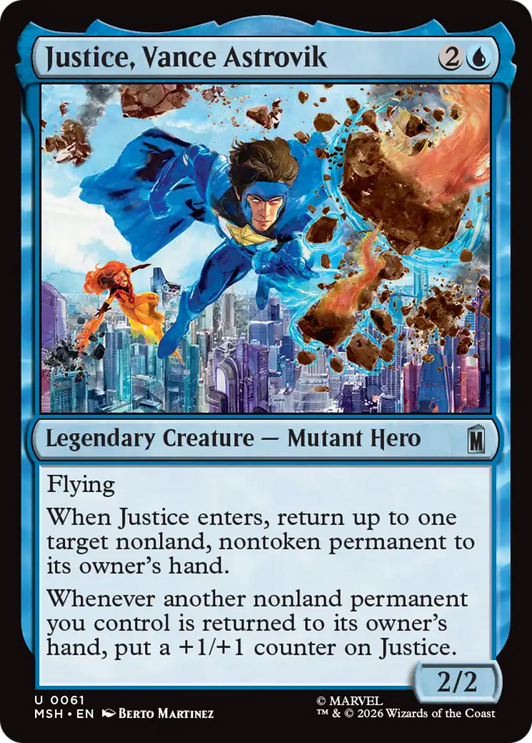 Justice, Vance Astrovik - Uncommon Legendary Creature — Mutant Hero card from Marvel Super Heroes