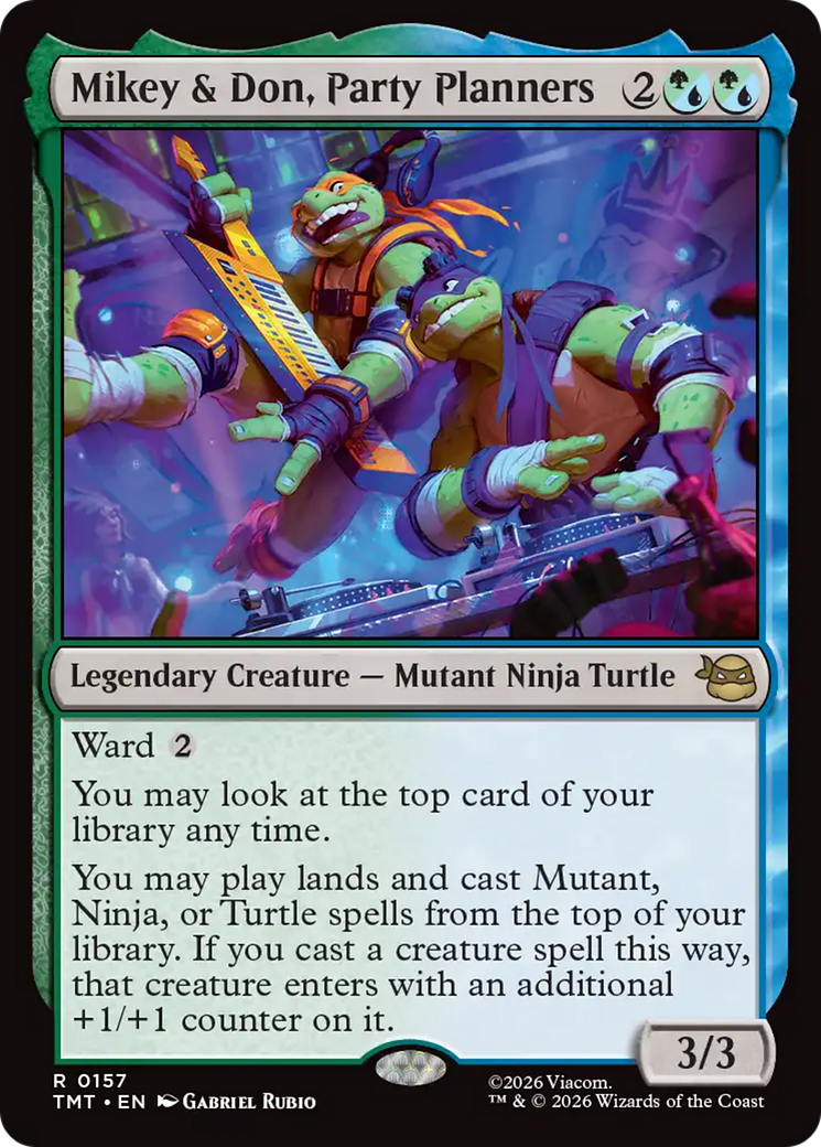 Mikey & Don, Party Planners - Rare Legendary Creature — Mutant Ninja Turtle card from Teenage Mutant Ninja Turtles