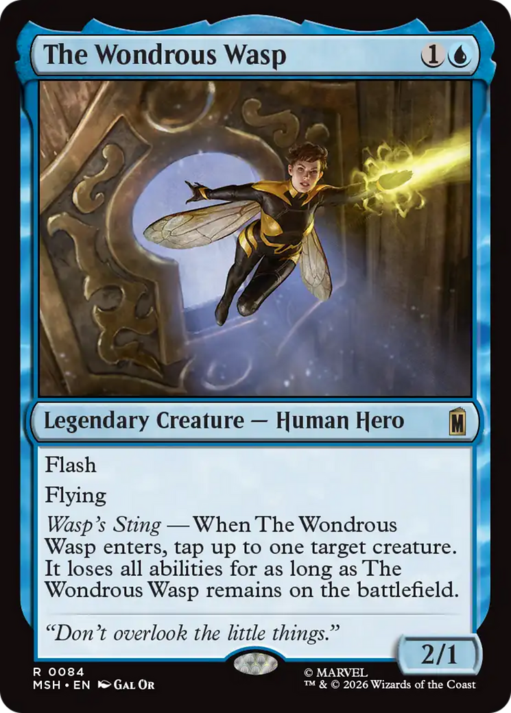 The Wondrous Wasp - Rare Legendary Creature — Human Hero card from Marvel Super Heroes