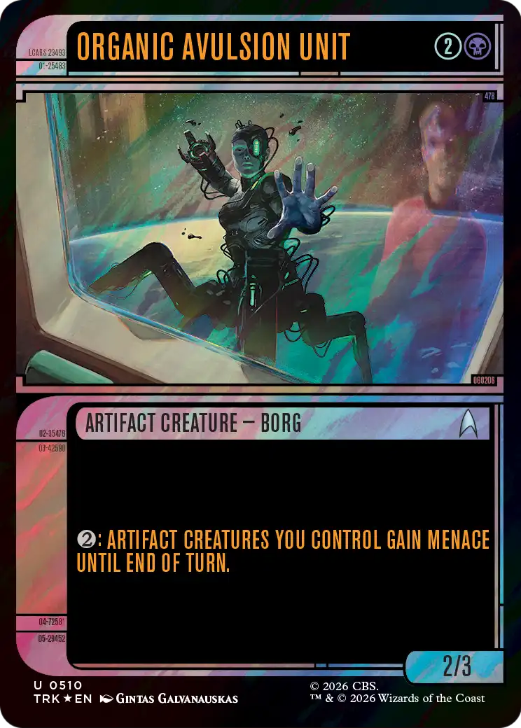 Organic Avulsion Unit - Uncommon Artifact Creature — Borg card from Star Trek