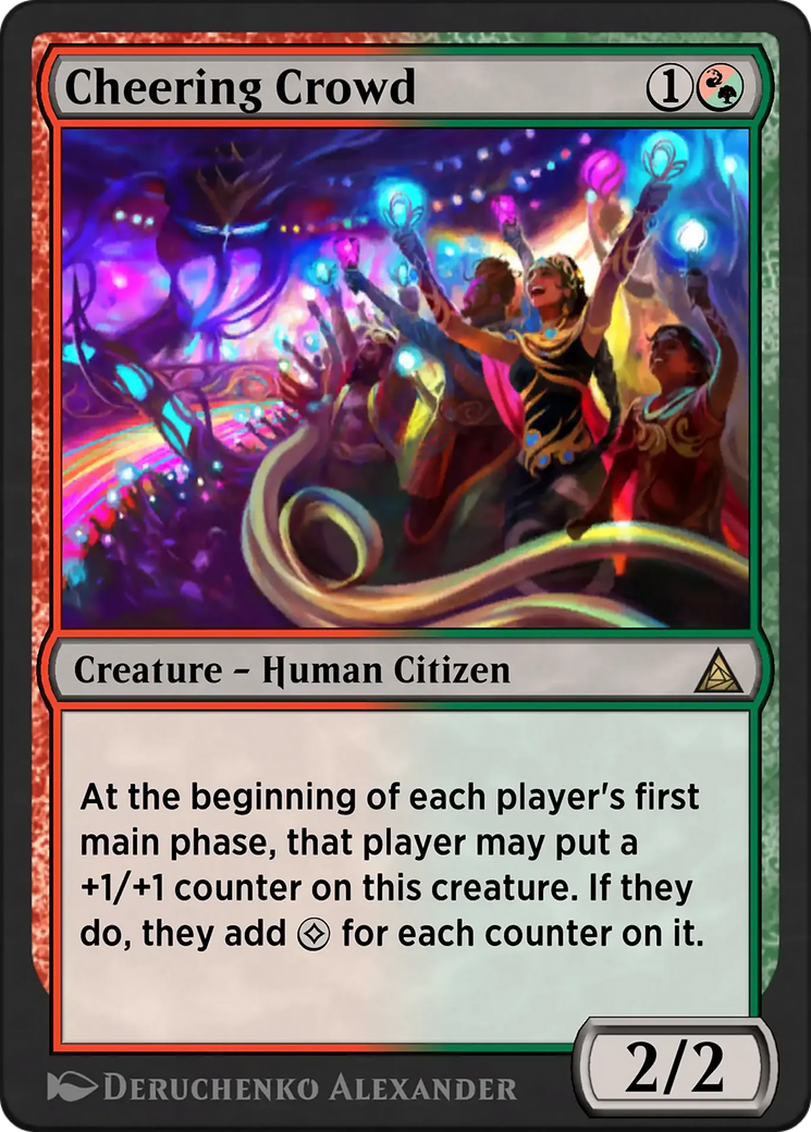 Cheering Crowd - Rare Creature — Human Citizen card from Through the Omenpaths