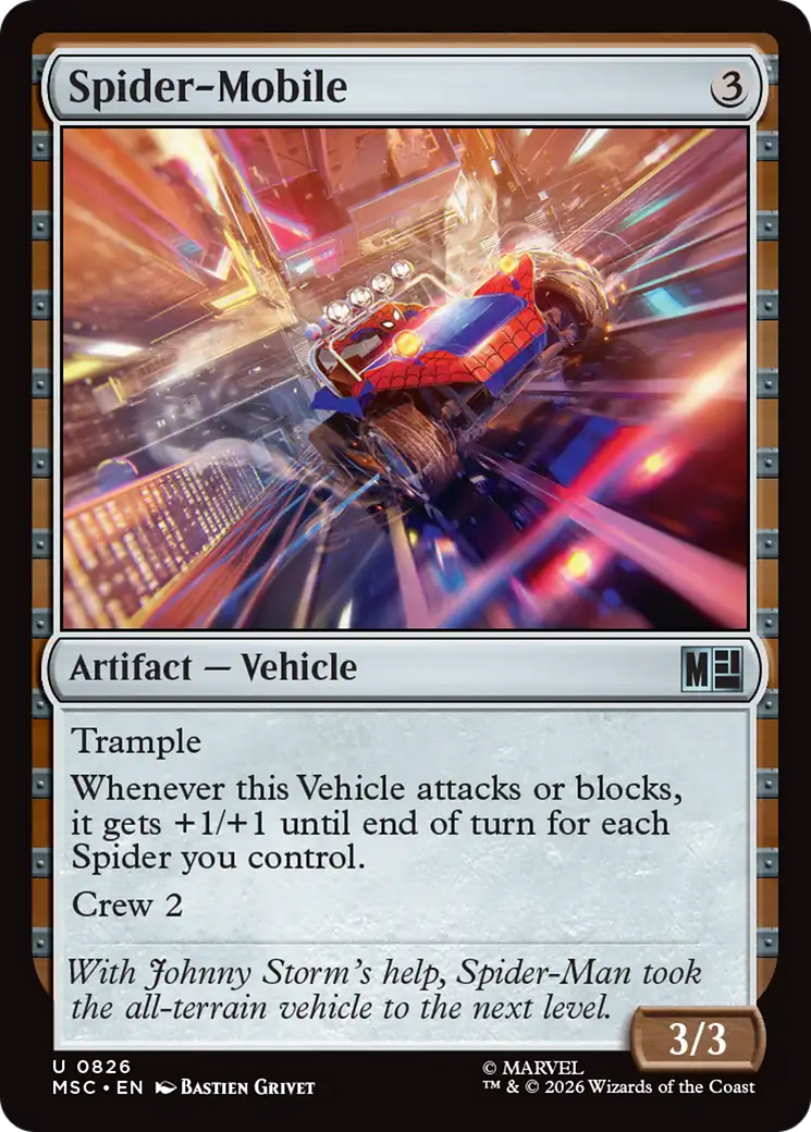 Spider-Mobile - Uncommon Artifact — Vehicle card from Marvel Super Heroes Commander