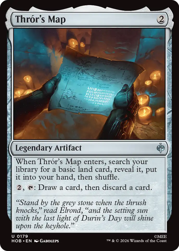 Thrór's Map - Uncommon Legendary Artifact card from The Hobbit