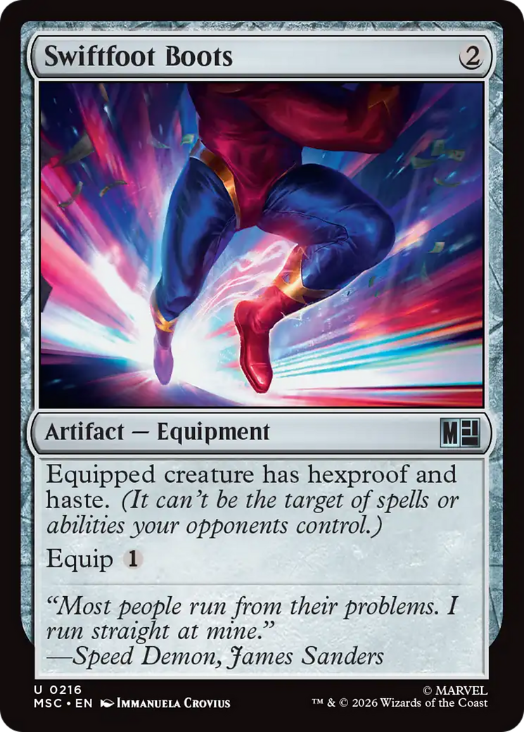 Swiftfoot Boots - Uncommon Artifact — Equipment card from Marvel Super Heroes Commander