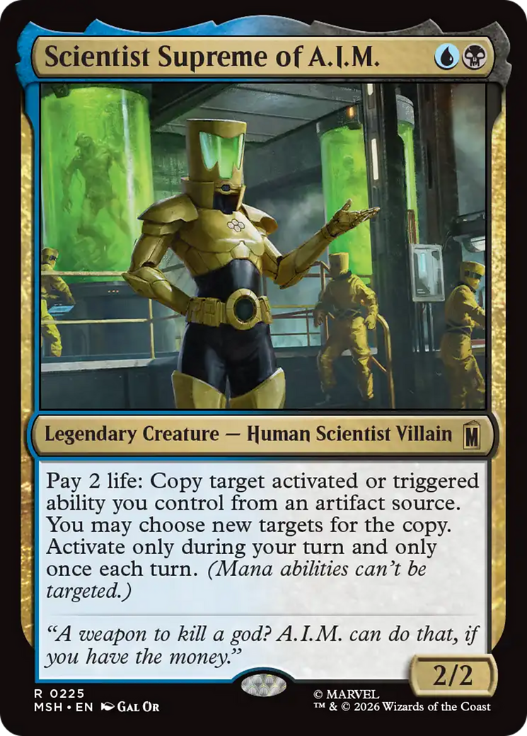 Scientist Supreme of A.I.M. - Rare Legendary Creature — Human Scientist Villain card from Marvel Super Heroes