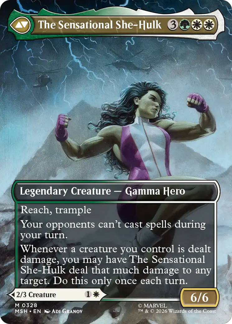 Back face of Jennifer Walters // The Sensational She-Hulk - Legendary Creature — Human Advisor Hero card