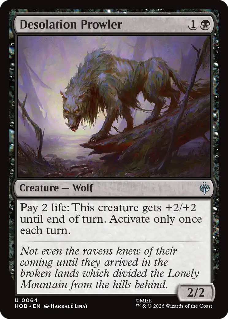 Desolation Prowler - Uncommon Creature — Wolf card from The Hobbit