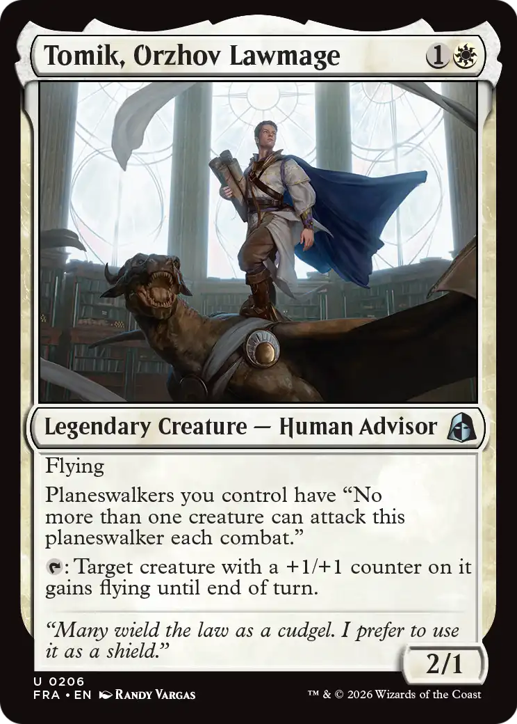 Tomik, Orzhov Lawmage - Uncommon Legendary Creature — Human Advisor card from Reality Fracture