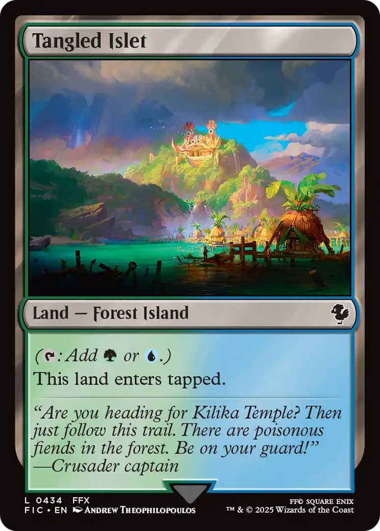 Tangled Islet - Common Land — Forest Island card from Final Fantasy Commander