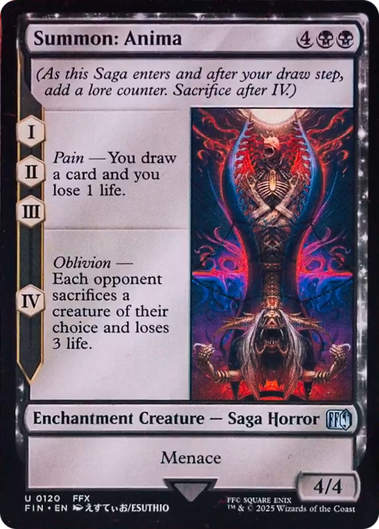 Summon: Anima - Uncommon Enchantment Creature — Saga Horror card from Final Fantasy