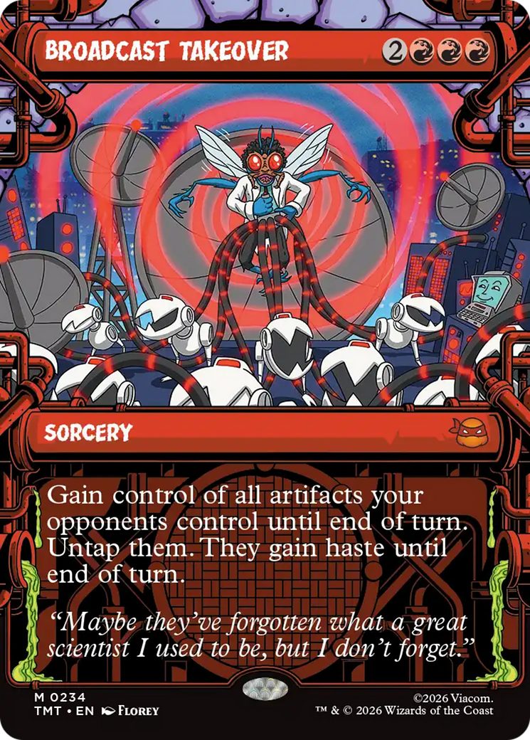 Broadcast Takeover - Mythic Sorcery card from Teenage Mutant Ninja Turtles
