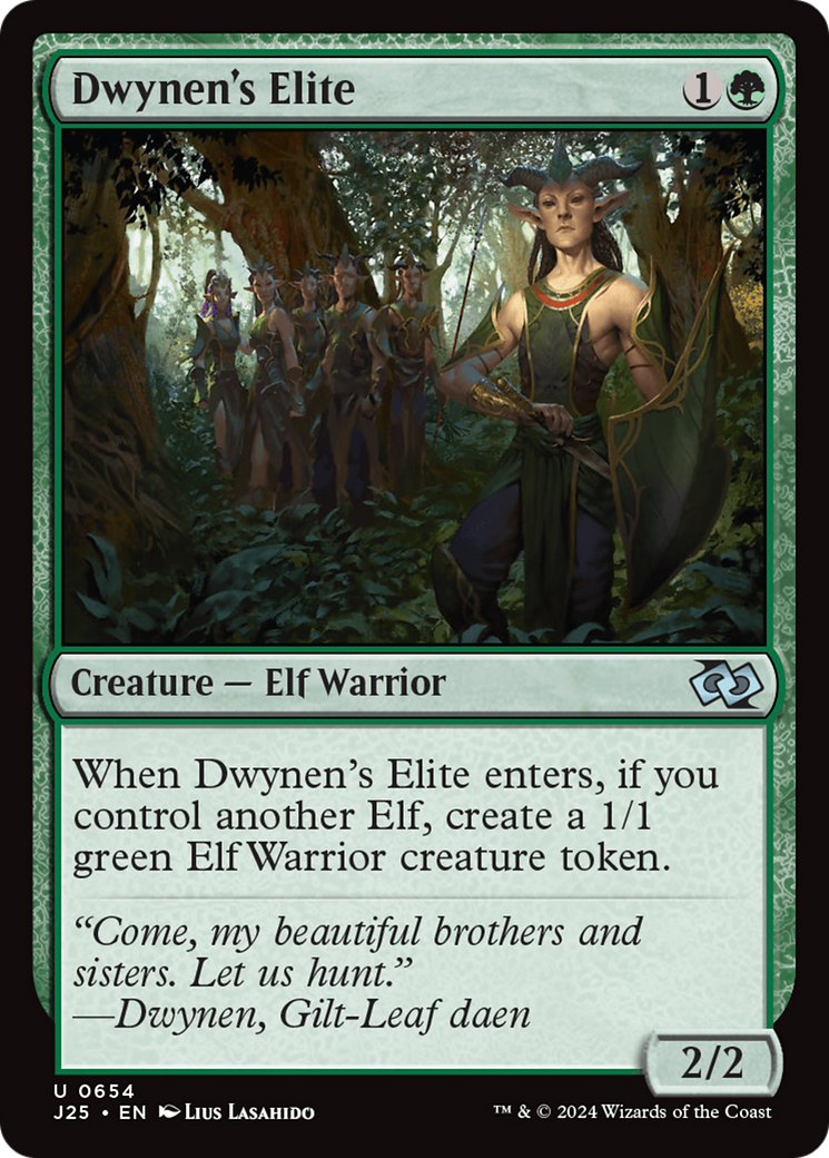 Dwynen's Elite - Uncommon Creature — Elf Warrior card from Foundations Jumpstart