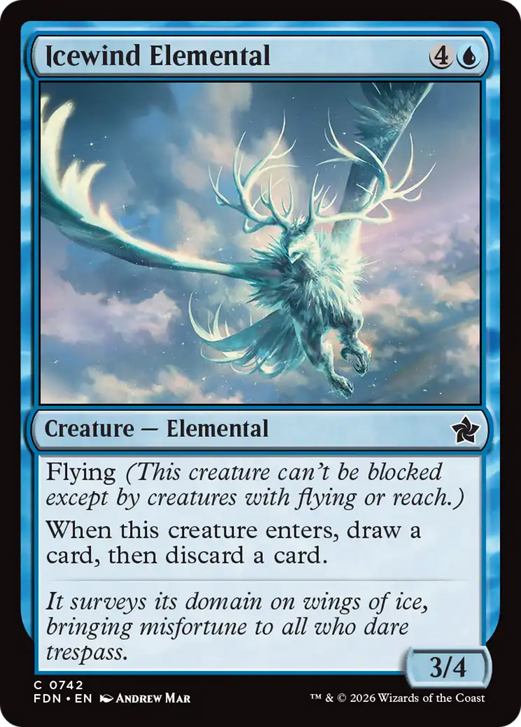 Icewind Elemental - Common Creature — Elemental card from Foundations