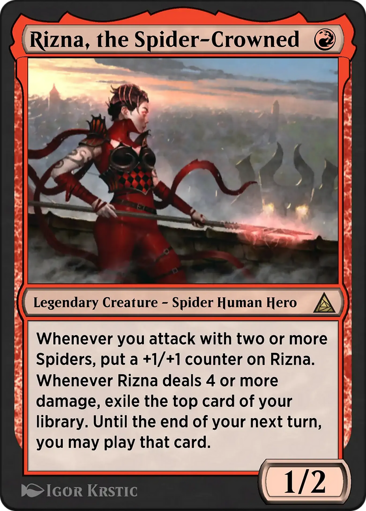 Spinneret and Spiderling - Rare Legendary Creature — Spider Human Hero card from Through the Omenpaths