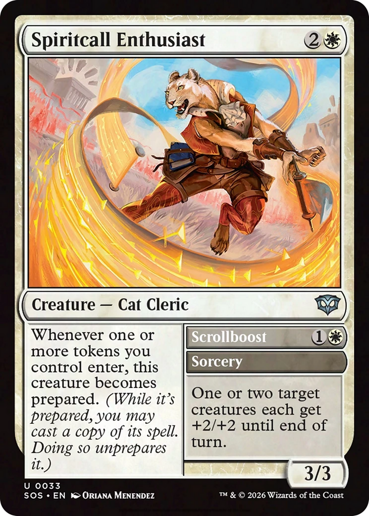 Spiritcall Enthusiast // Scrollboost - Uncommon Sorcery card from Secrets of Strixhaven
