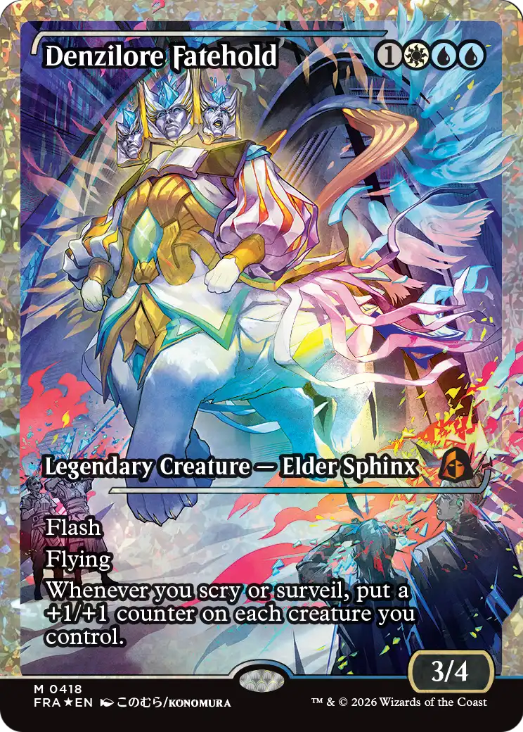 Denzilore Fatehold - Mythic Legendary Creature — Elder Sphinx card from Reality Fracture