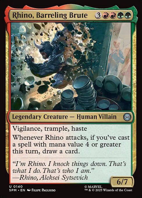 Rhino, Barreling Brute - Uncommon card from Marvel's Spider-Man