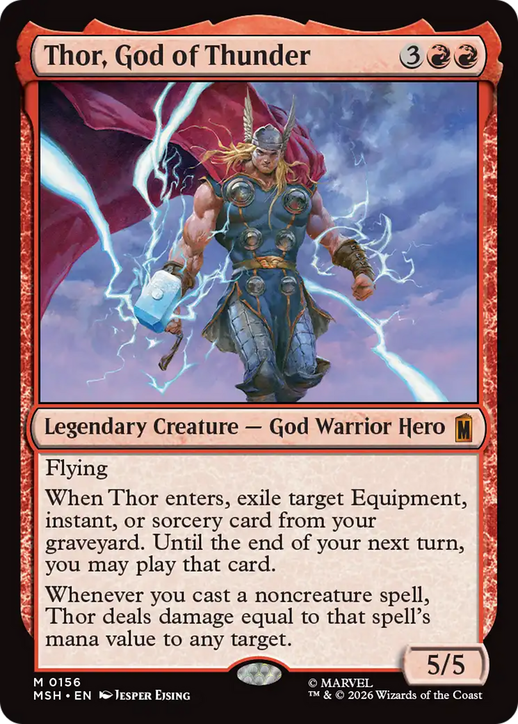 Thor, God of Thunder - Mythic Legendary Creature — God Warrior Hero card from Marvel Super Heroes