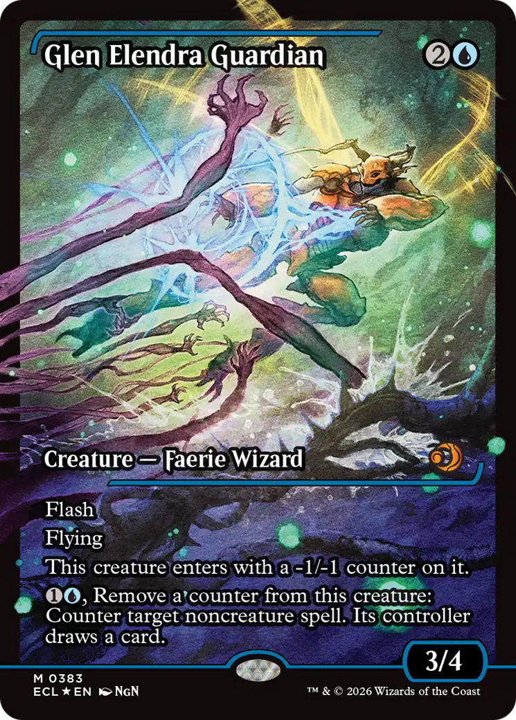 Glen Elendra Guardian - Mythic Creature — Faerie Wizard card from Lorwyn Eclipsed
