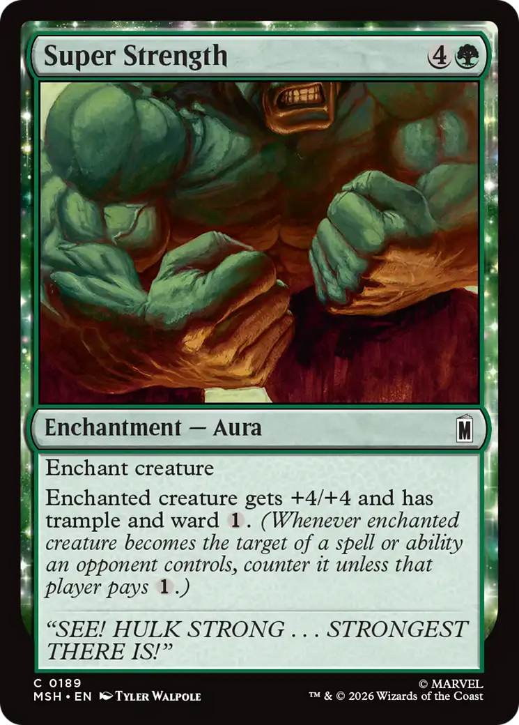 Super Strength - Common Enchantment — Aura card from Marvel Super Heroes