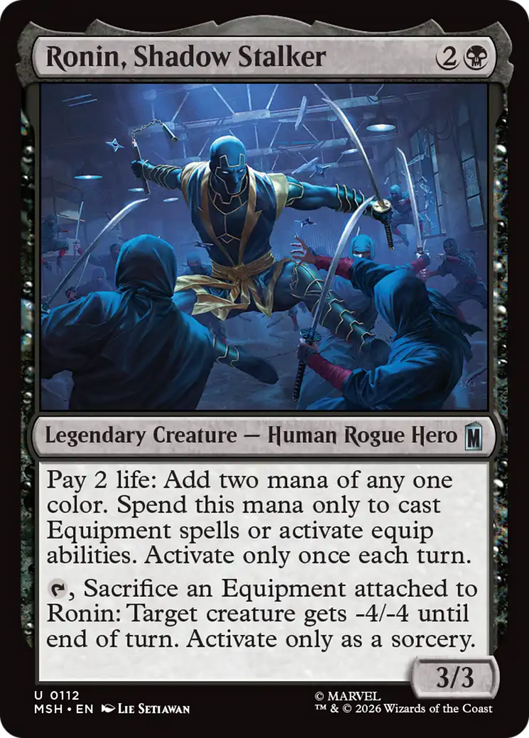 Ronin, Shadow Stalker - Uncommon Legendary Creature — Human Rogue Hero card from Marvel Super Heroes