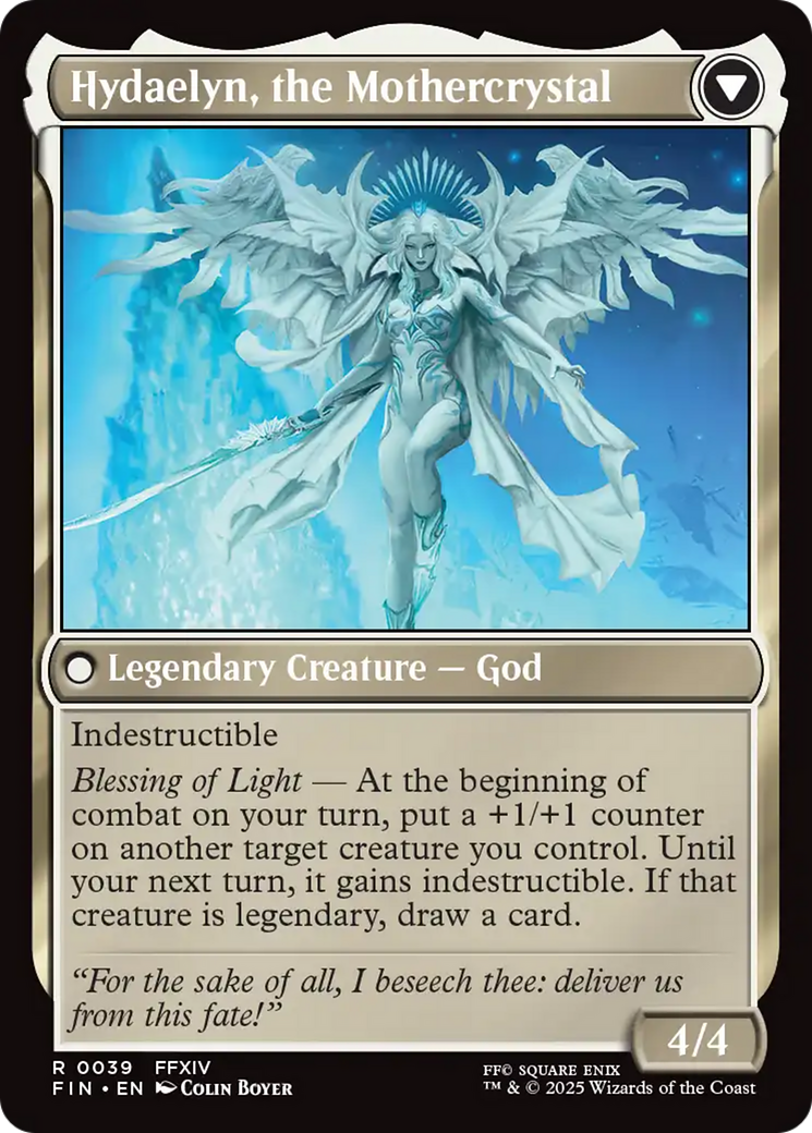 Back face of Venat, Heart of Hydaelyn // Hydaelyn, the Mothercrystal - Legendary Creature — God card