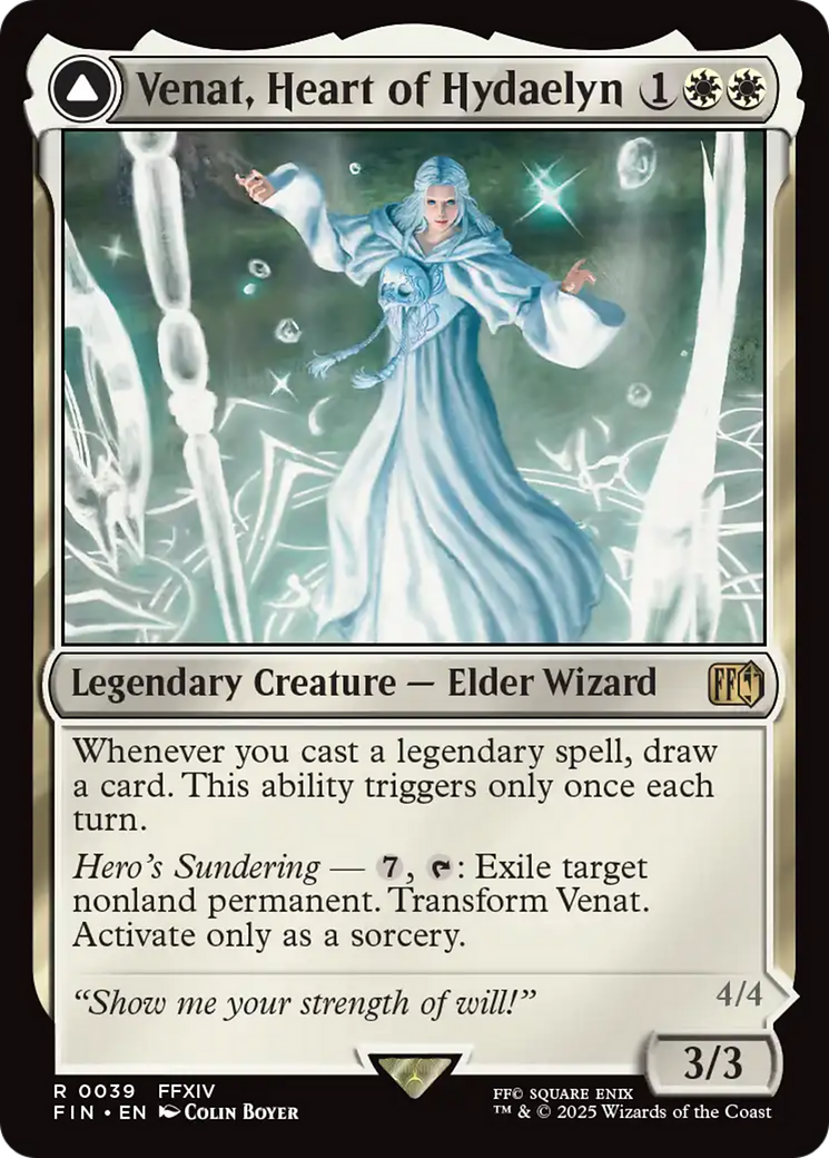 Venat, Heart of Hydaelyn // Hydaelyn, the Mothercrystal - Rare Legendary Creature — God card from Final Fantasy