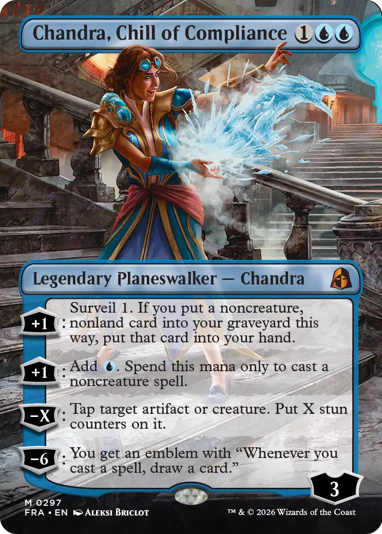 Chandra, Chill of Compliance - Mythic Legendary Planeswalker — Chandra card from Reality Fracture