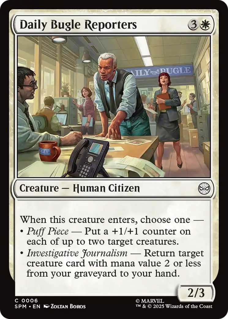 Daily Bugle Reporters - Common Creature — Human Citizen card from Marvel's Spider-Man