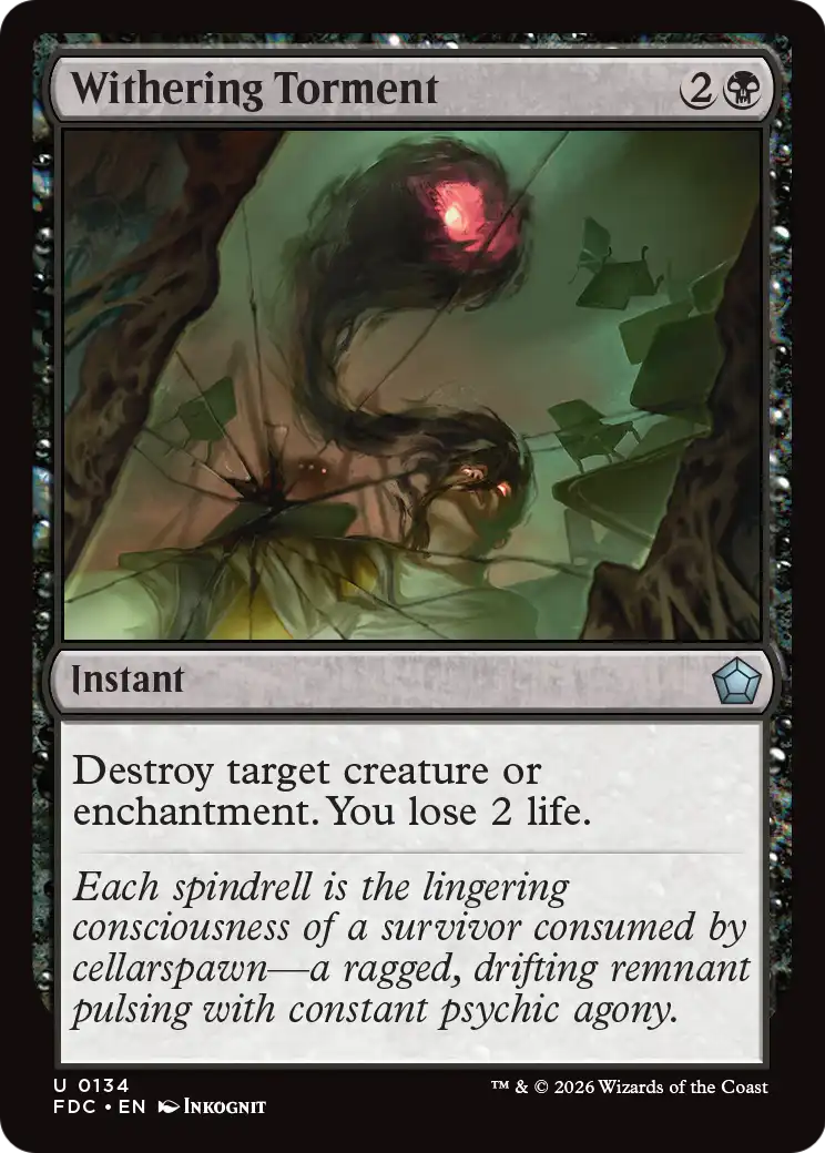 Withering Torment - Uncommon Instant card from Foundations Commander