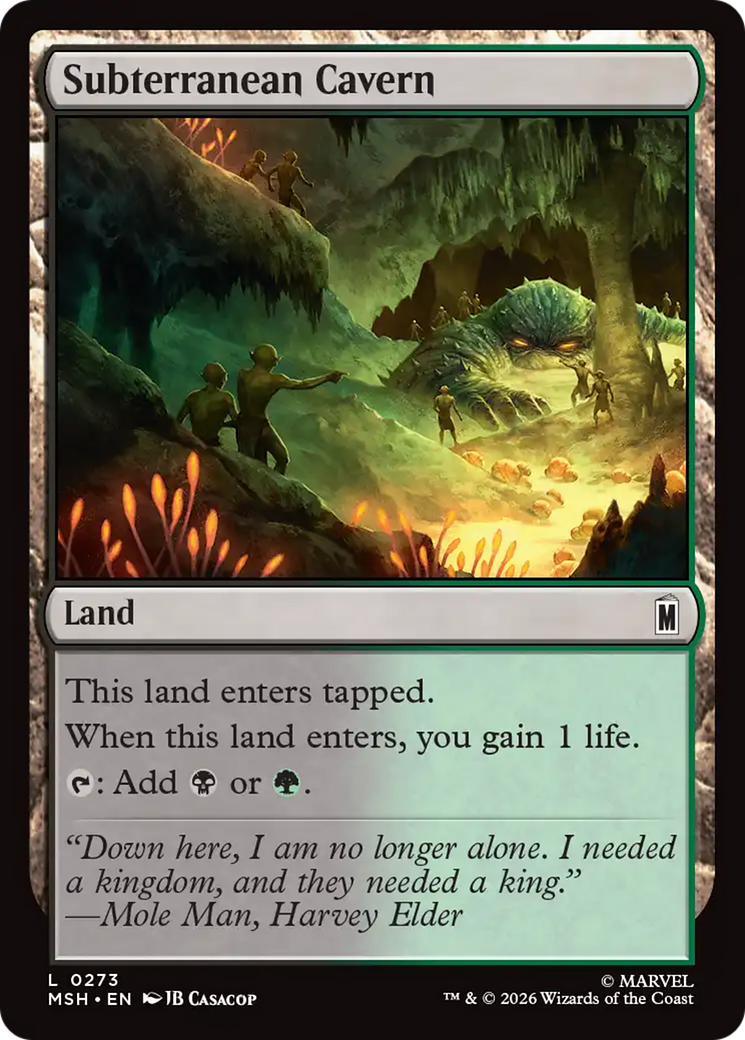 Subterranean Cavern - Common Land card from Marvel Super Heroes