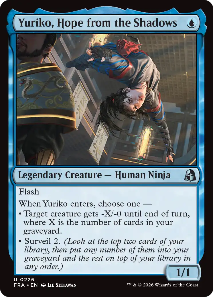 Yuriko, Hope from the Shadows - Uncommon Legendary Creature — Human Ninja card from Reality Fracture