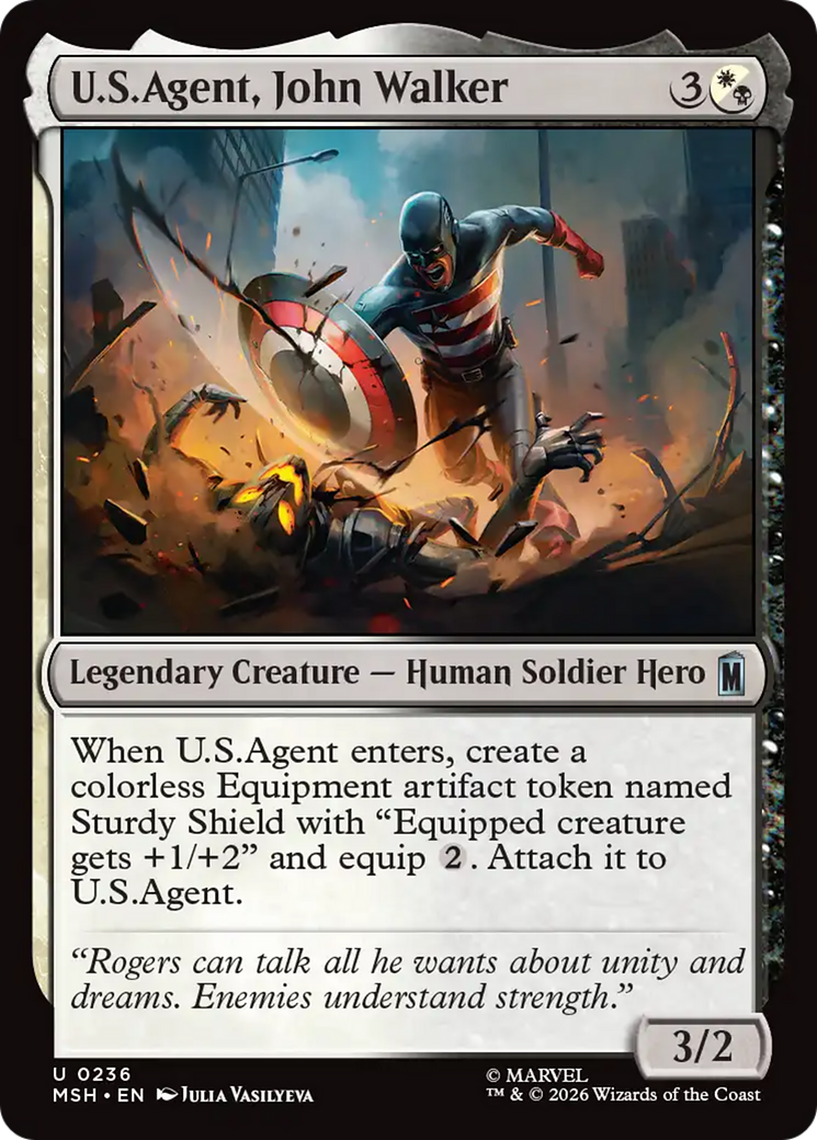 U.S.Agent, John Walker - Uncommon Legendary Creature — Human Soldier Hero card from Marvel Super Heroes