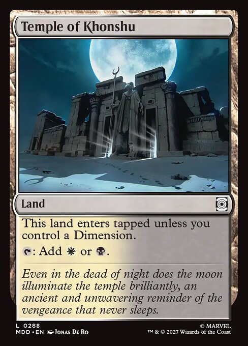 Temple of Khonshu - Common card from Marvel: Darkhold Destiny