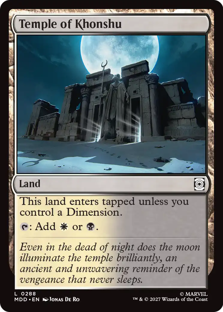 Temple of Khonshu - Common Land card from Marvel: Darkhold Destiny