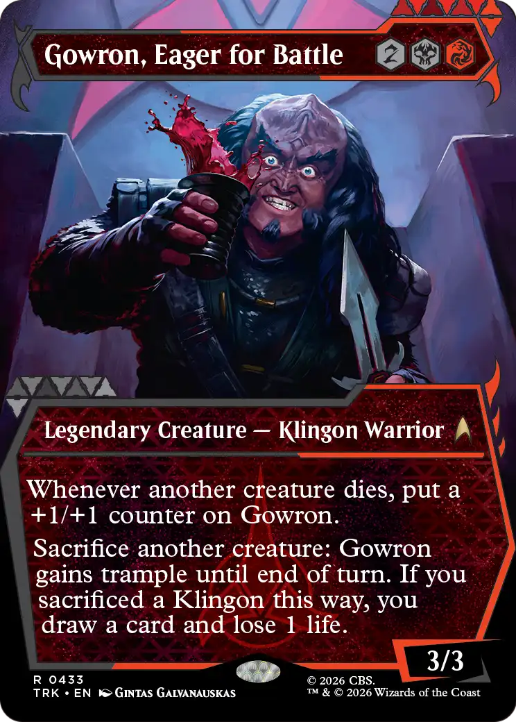 Gowron, Eager for Battle - Rare Legendary Creature — Klingon Warrior card from Star Trek