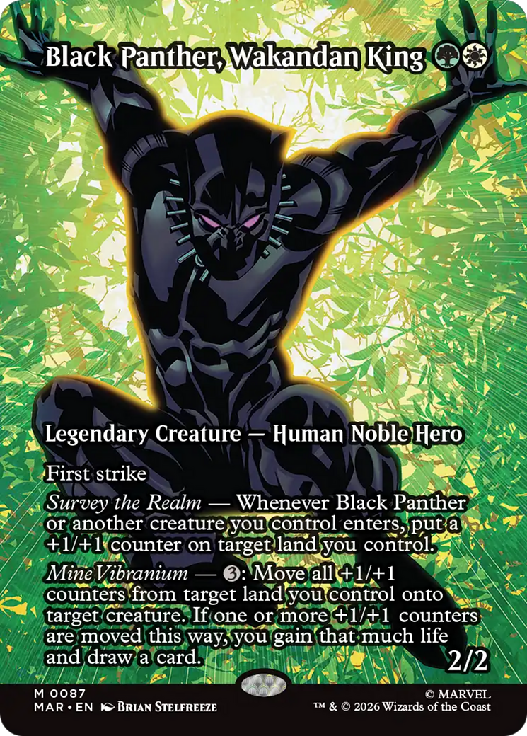 Black Panther, Wakandan King - Mythic Legendary Creature — Human Noble Hero card from Marvel Universe