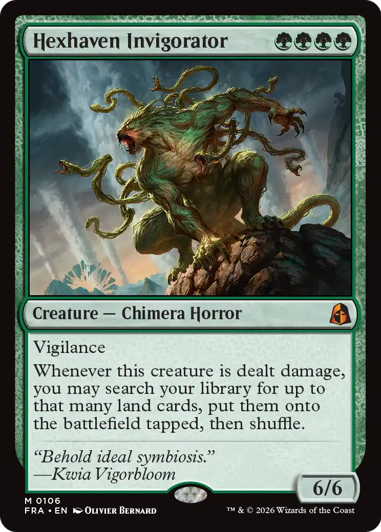 Hexhaven Invigorator - Mythic Creature — Chimera Horror card from Reality Fracture