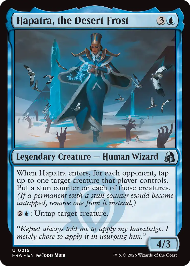 Hapatra, the Desert Frost - Uncommon Legendary Creature — Human Wizard card from Reality Fracture