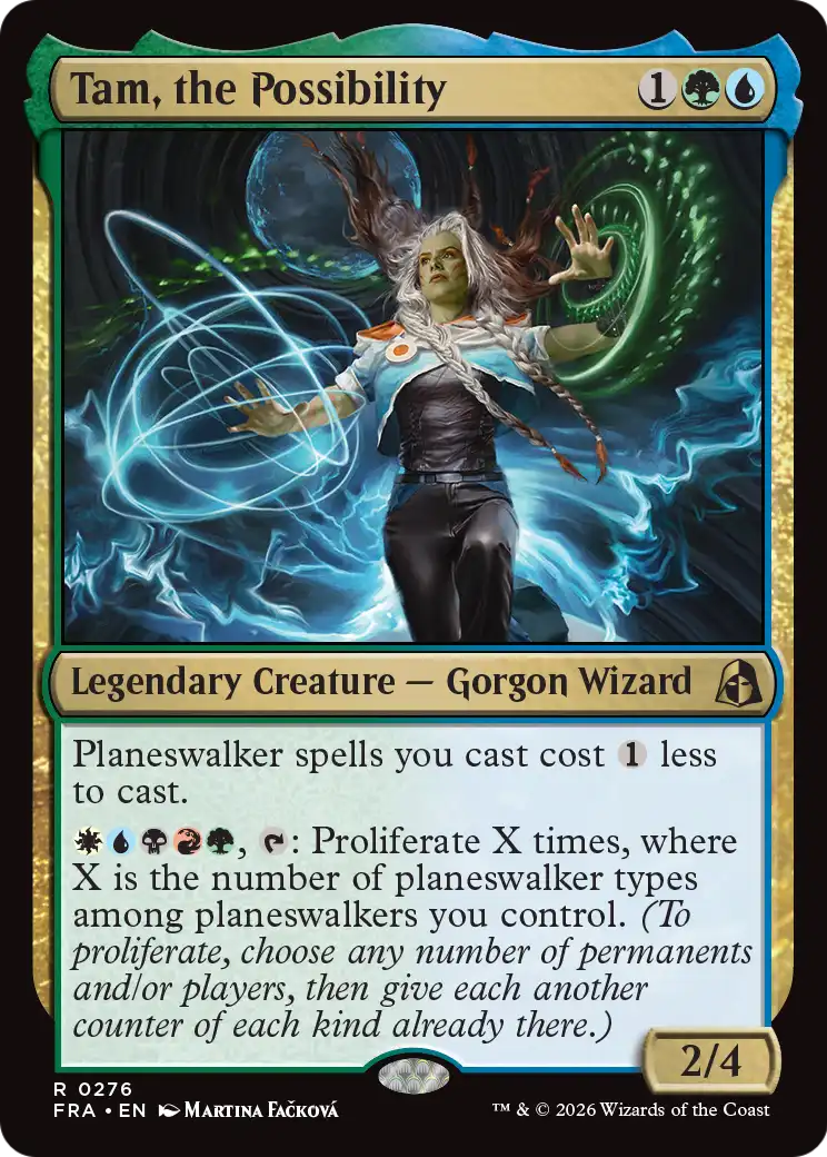 Tam, the Possibility - Rare Legendary Creature — Gorgon Wizard card from Reality Fracture