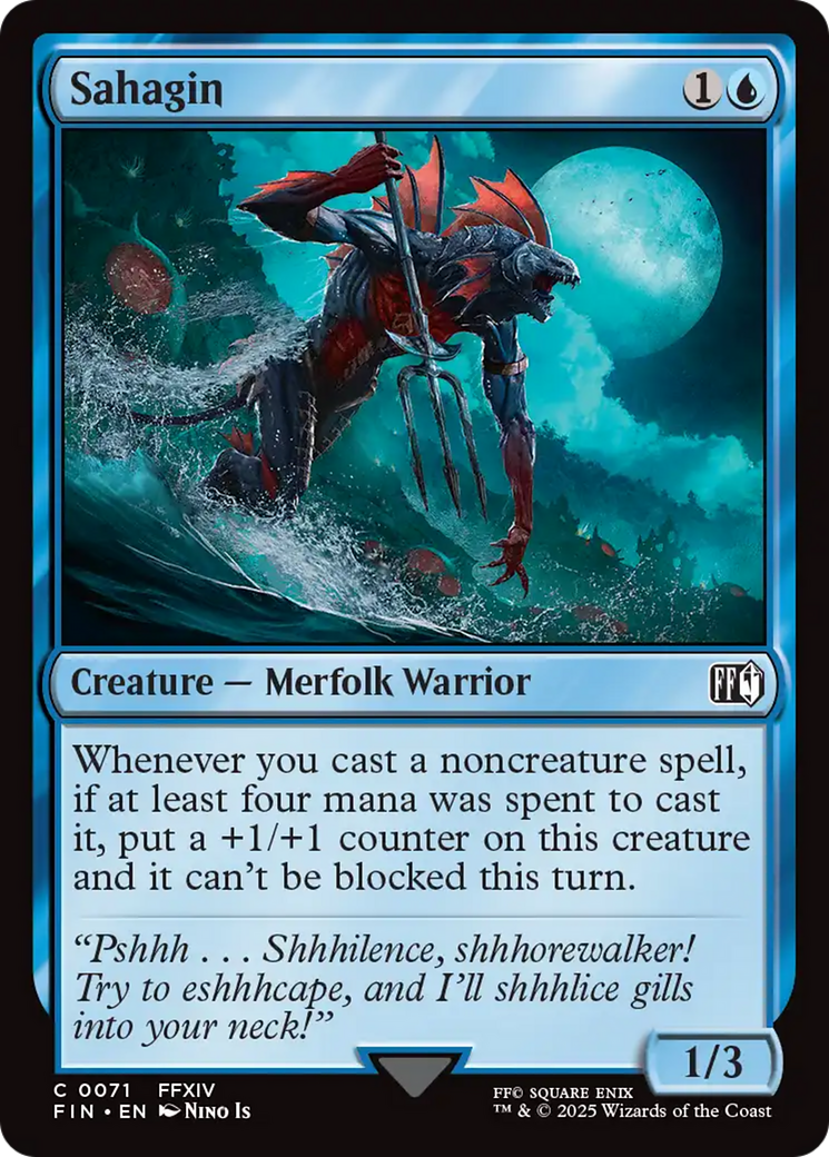 Sahagin - Common Creature — Merfolk Warrior card from Final Fantasy