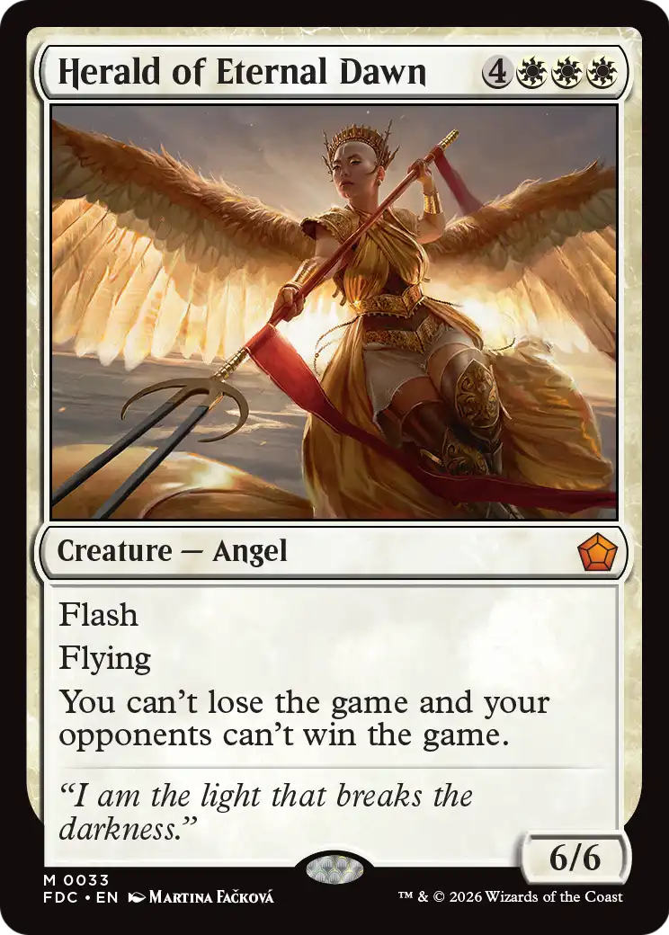Herald of Eternal Dawn - Mythic Creature — Angel card from Foundations Commander